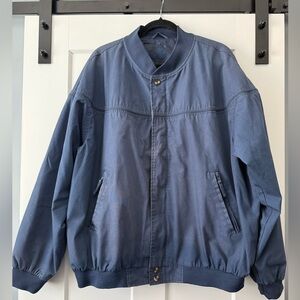 Vintage  Windbreaker Men's Blue Bomber-Style Jacket Size XXL